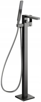 Bateri qëndrore për vaskë Logon 5135 510 61, përfundim gun metal grey, me set dushi, gri metalike