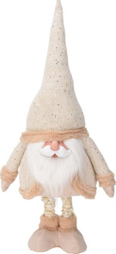 Figurë dekorative Santa, 112cm, këmbë teleskopike, ari krem
