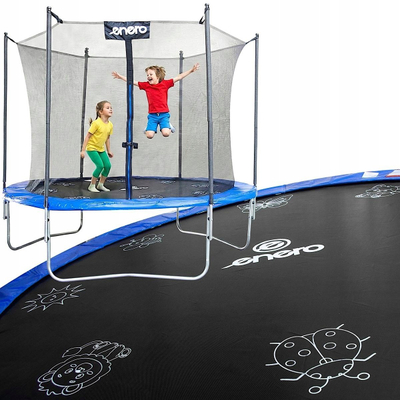 Trampolinë kopshti Enero 8FT, diametër 244cm, rrjetë e brendshme mbrojtëse, blu e zezë