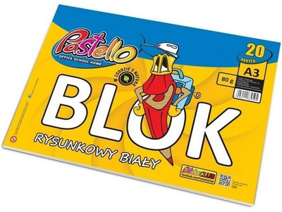 Bllok vizatimi Pastello A3, 20 fletë, 80g, i bardhë