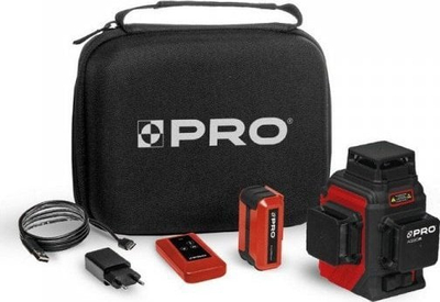 Lazer kryq profesional AQ3DR, rreze e kuqe, bateri Li-ion, IP54