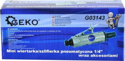 Mini gërvishtëse pneumatike Geko G03143, 1/4", me aksesorë