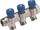 Valvul uji Sourcing C32300QB35, kolektor 3 dalje, 3/4" x 1/2", i argjendtë