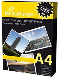 Letër foto MediaRange MRINK107, A4, 100 fletë, me shkëlqim