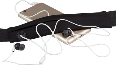 Rrip beli sportiv Avento Hip Belt, xhep elastik me zinxhir, reflektues, i zi me argjend