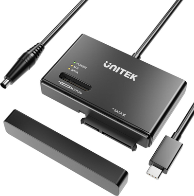Adapter Unitek USB C, për SATA dhe M.2 NVMe, 10Gbps, i zi