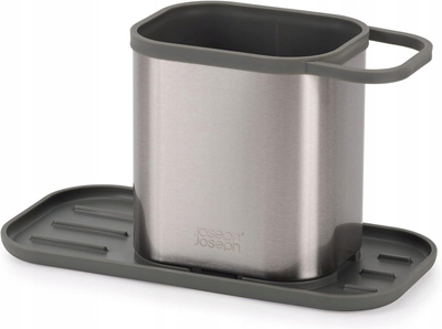 Организатор за мијалник Joseph Joseph Duo Steel Sink Tidy, инокс челик, компактен, сив