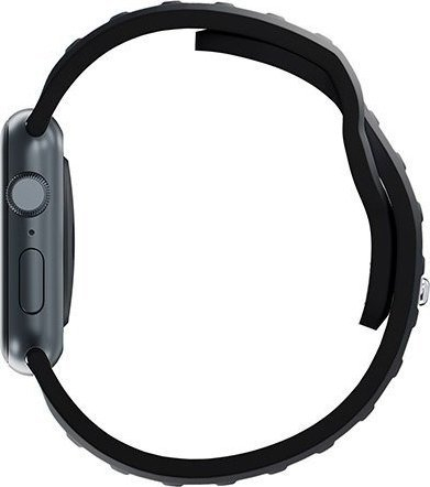Rrip dore 3mk Silicone Watch Strap për Apple Watch, 42 44 45 49 mm, silikon, i zi