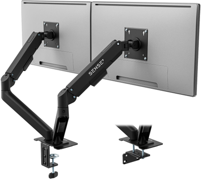 Krah biure SENSE7 HANG DOUBLE Light, për 2 monitorë 17"-32", VESA 75x75 100x100, i zi