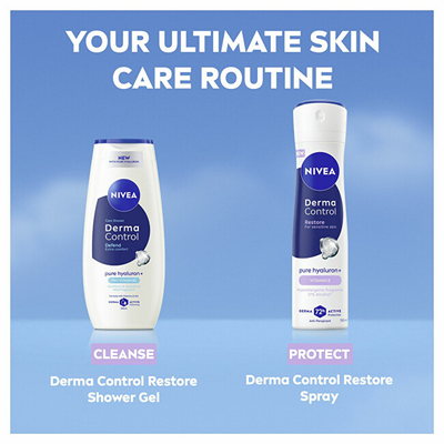 Sprej antiperspirant për femra Nivea Derma Control Restore, 150 ml