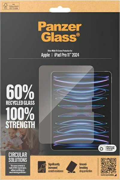 Mbrojtës ekrani PanzerGlass për iPad Pro 11" 2024 2025, Ultra Wide Fit, transparent