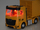 Set lodrash ndërtimi GLW TIR Truck, 6 makina ndërtimi, me vinç dhe platformë që hapet, portokalli