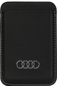 Portofol magnetik Audi MagSafe, lëkurë sintetike, për iPhone, i zi