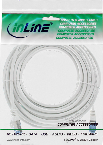 Kabllo rrjeti InLine Cat.6A, S/FTP, 7.5m, e bardhë
