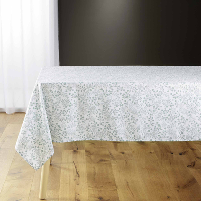 Mbulesë tavoline Douceur d'intérieur MIRABELLE, drejtkëndore 140x240 cm, poliester, ngjyrë mint me lule
