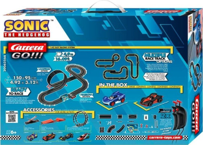 Pistë gare Carrera GO Sonic the Hedgehog, shkalla 1:43, 4.9 m, shumëngjyrëshe
