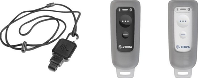 Varëse për lexues barkodi Zebra LNYD-000060W-04, me retractor, me mbështjellëse silikoni, e zezë