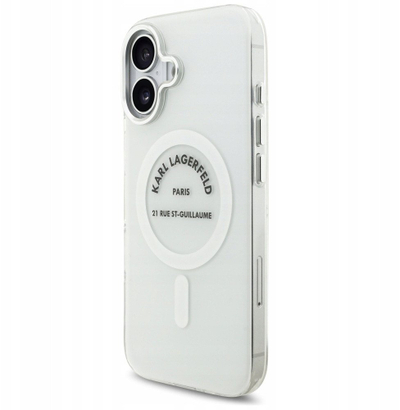 Kapak telefoni Karl Lagerfeld IML Karl RSG Logo MagSafe, për iPhone 17, transparent