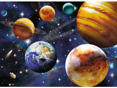 Puzzle Ravensburger Space XXL, 100 copë, karton, me temë hapësirë