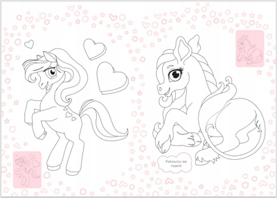 Libër ngjyrosës Pianka Velvet Magic Ponies, me ngjitësa, për kalamaj