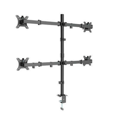 Носач за монитори Gembird Adjustable Desktop, 4 екрани 13-32\", вртлив, црн