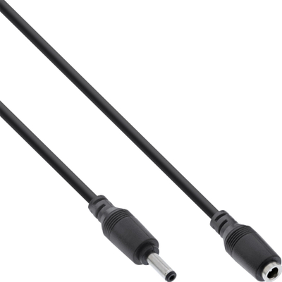 Kabllo zgjatues DC InLine 4.0x1.7mm, 1m, mashkull–femër, i zi