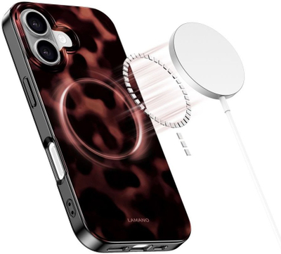 Mbulesë telefoni Tech21 Tech-Protect Lamano MagSafe, për iPhone 16, dizajn Panther, e zezë
