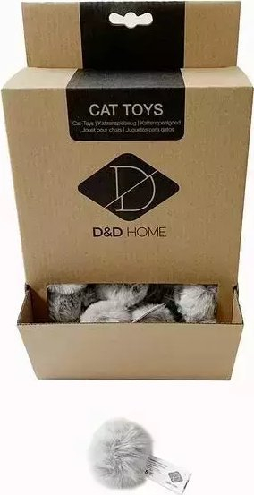 Играчка за мачки D&amp;D Cat Toy Fur Ball Pompon, 4cm, со крзно