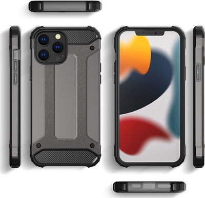 Maskë mbrojtëse Hurtel Hybrid Armor për iPhone 14 Pro Max, hibrid e blinduar, blu