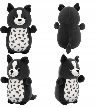 Lodër pelushi Jazwares Squishmallows HugMees Monty, 14", qen Border Collie, e zezë me të bardhë