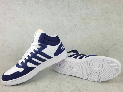 Atlete Adidas Hoops 3.0 Mid M IG1432, për burra, të bardha me blu