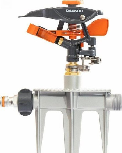 Sprinkler për kopsht Daewoo Advanced Impulse DWS1140, mbulon deri në 540 m², metal, portokalli me gri
