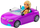Set lodër Ankiki Mini Doll Convertible Car, kukull me makinë kabrio, vjollcë