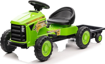 Traktor lodër me pedale LeanToys G206, me rimorkio, jeshil