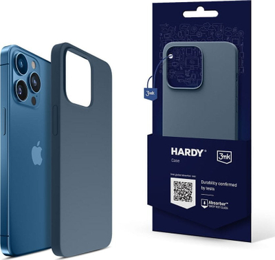 Mbrojtëse silikoni 3MK MagCase për iPhone 15 Pro, me MagSafe, blu royal
