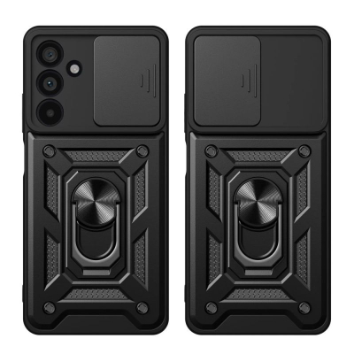Футрола за телефон Tech-Protect Camshield Pro за Galaxy A56 5G, прстен 360°, заштита за камера, црна