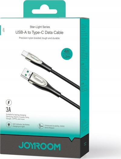 Kabllo karikimi Joyroom Pioneer SA31 AC6, USB A në USB C, 100W, 1.2 m, e zezë