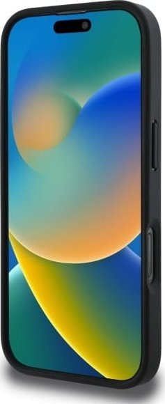 Kapak telefoni DKNY PU Leather Repeat Pattern Tonal Stripe, për iPhone 16 Pro Max, i zi