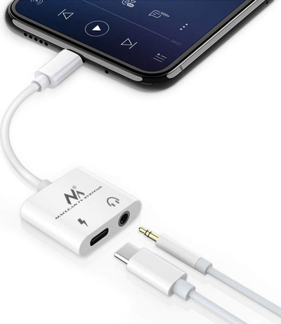 Adapter audio Maclean MCTV-848, USB Type-C në 3.5 mm Jack, PD 30W, gri