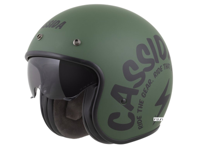 Kaska moto CASSIDA Oxygen 2.0 Gear, e hapur, vizier dielli, jeshile mat e zezë