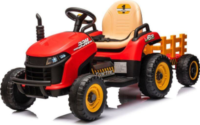 Traktor elektrik për lojë BBH-030, 88x51x35cm, me rimorkio, i kuq