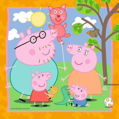 Puzzle Ravensburger Peppa Pig 3x49, 3 puzzle, shumëngjyrësh