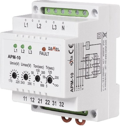 Ndërprerës automatik fazash Zamel APM-10, 16A, 230V 3x400V N