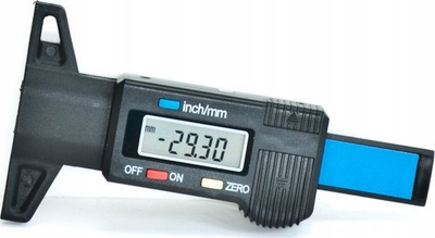 Matës dixhital thellësie për shkelje gomash, 0.01 mm saktësi, 26 mm, i zi