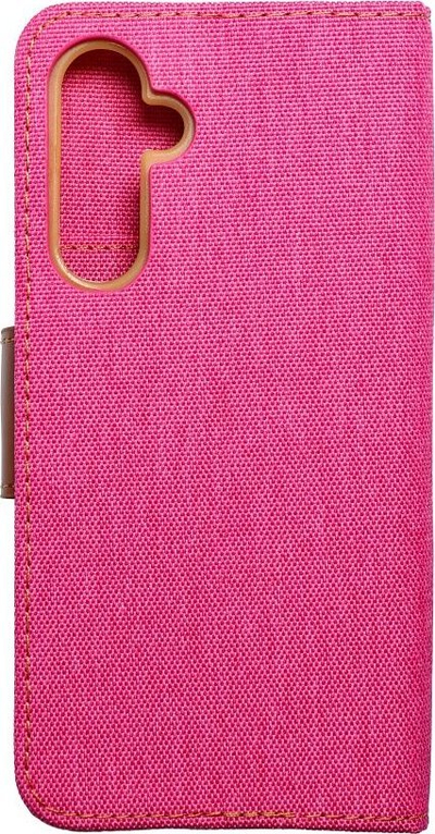 Këllëf libri Canvas për Samsung Galaxy A54 5G, me xhepa për karta, funksion stand, rozë