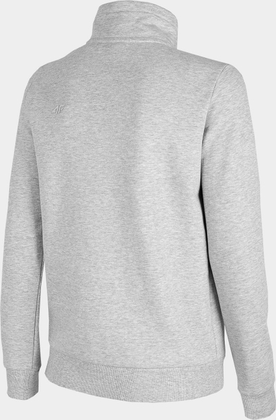 Bluzë sportive për goca 4F H4Z22 BLD351, me zinxhir komplet, 4FWarm, gri melange