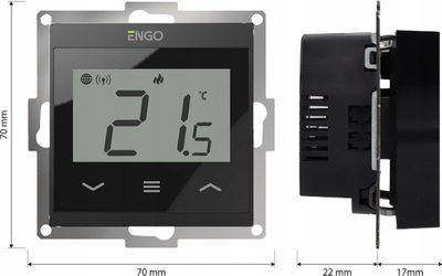 Регулатор на температура Engo E55-B, Wi-Fi, 230V, црн
