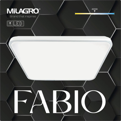 Plafon LED Milagro Fabio, 35W, dritë 4000K, i bardhë