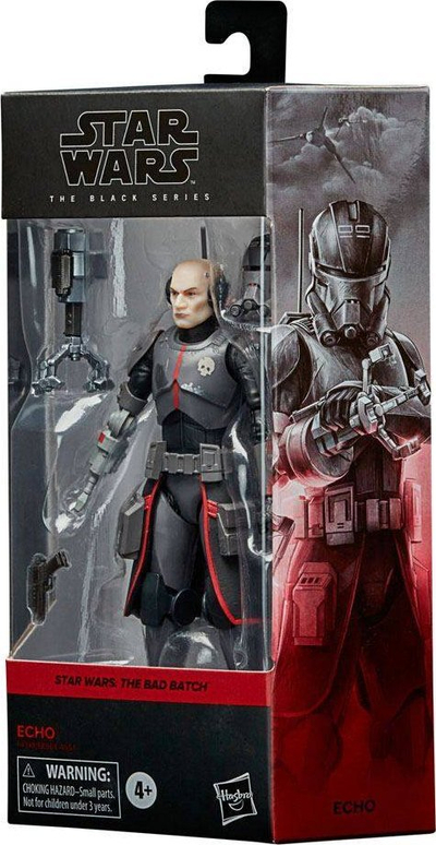 Фигура акциона Star Wars The Black Series Echo The Bad Batch, 15 cm, колекционерска со додатоци, сива и црна