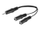 Аудио разделувачки кабел Microconnect AUDLL02, 0.2m, 3.5mm машки во 2x 3.5mm женски, црн